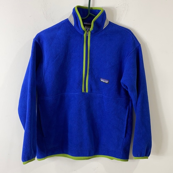 Patagonia Other - Patagonia synchilla kid royal blue and green half zip pullover size L(12) kid